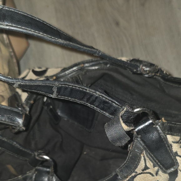 2 Coach Black and Tan Signature Shoulder Bags - Picture 7 of 11